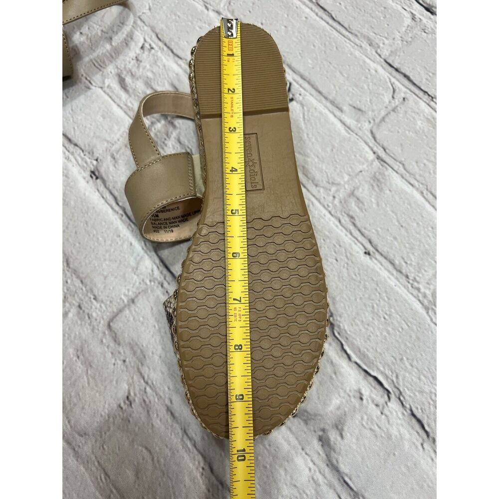 NEW Seven Dials Berenice Sandals Snakeskin Platform Espadrilles Gold Studded 7.5 - Picture 5 of 6